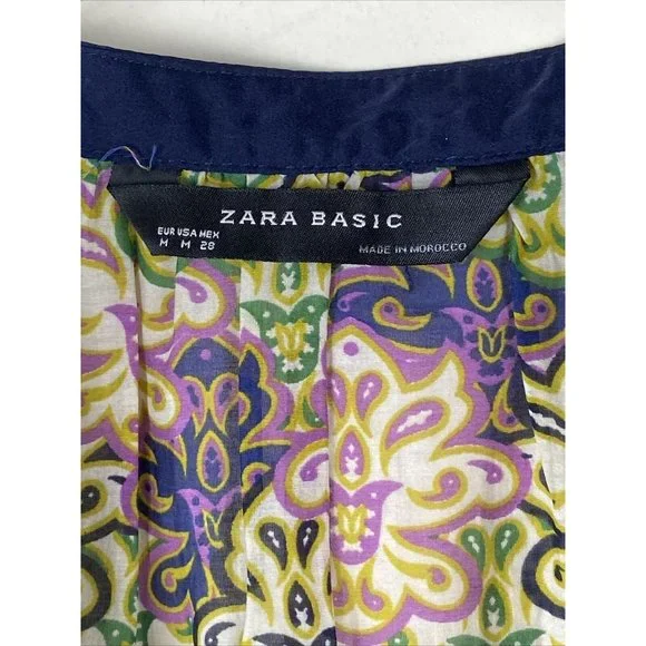 Zara Women’s Tunic Top Sz M Blouse, Boho, Art Deco design, fabulous bell sleeves - Picture 5 of 6